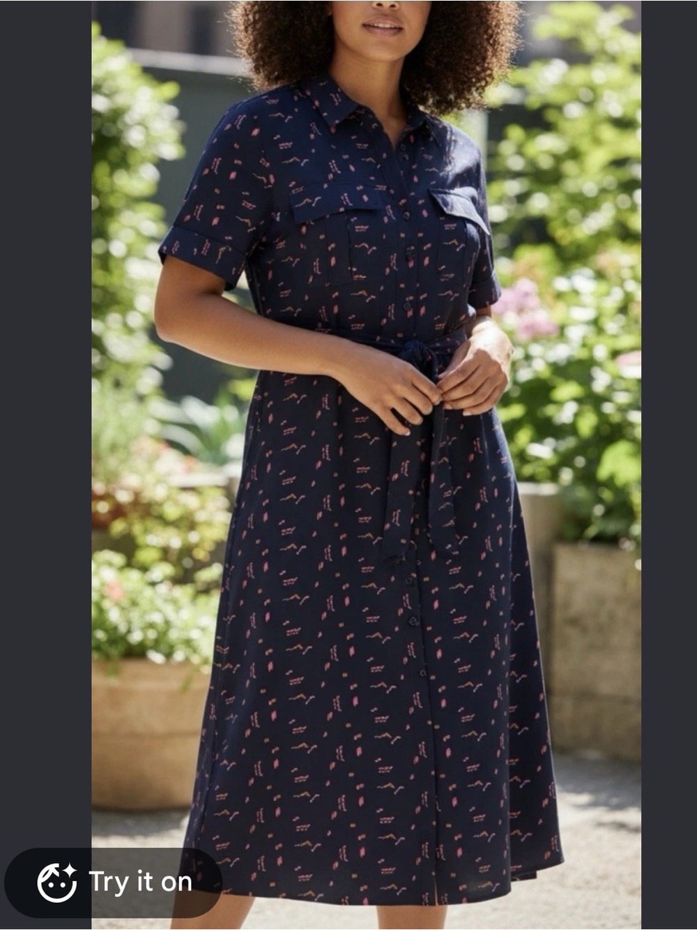 Lafayette 148 Silk Midi Shirtdress 3X Old Money Quiet Luxury Abstract Print